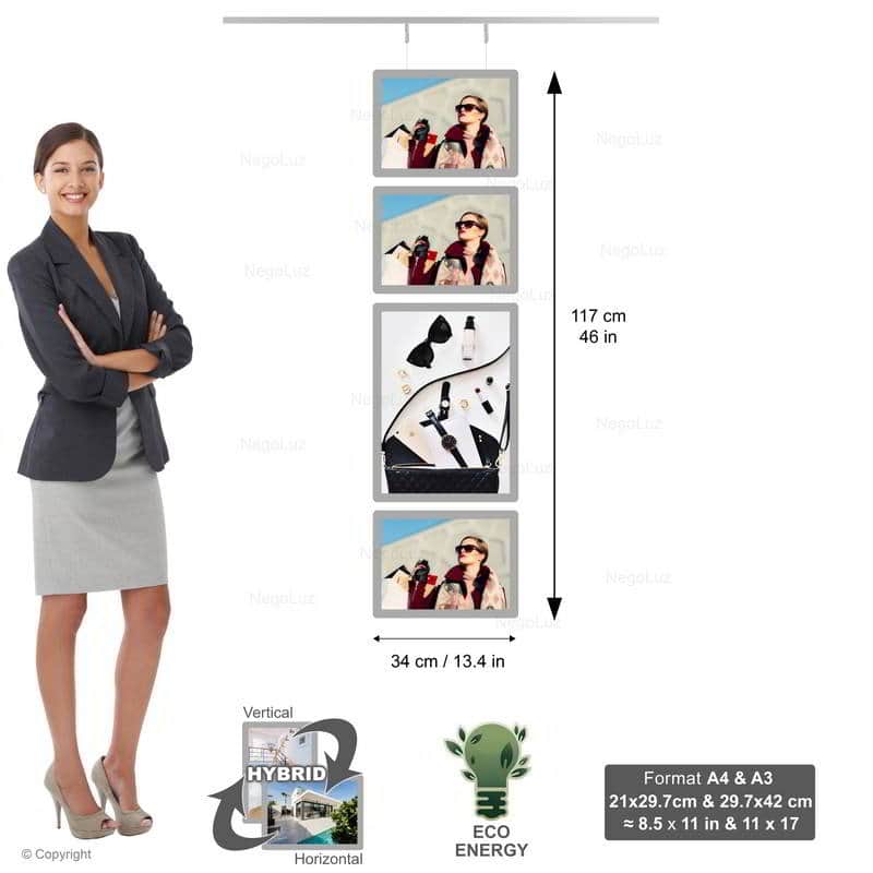 Porte Affiche Vitrine 3a4 1a3 - NegoLuz Suisse Porte Affiche Vitrine 3a4 1a3